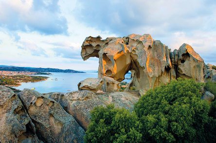 Granitfelsen in Form eines Bären auf Sardinien